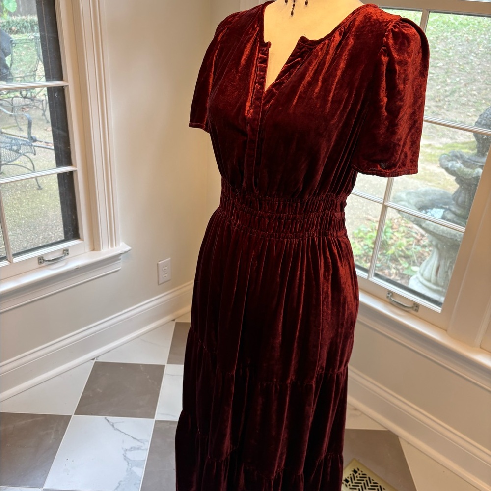 Somerset Maxi dress Holiday edition burgundy velvet MP
